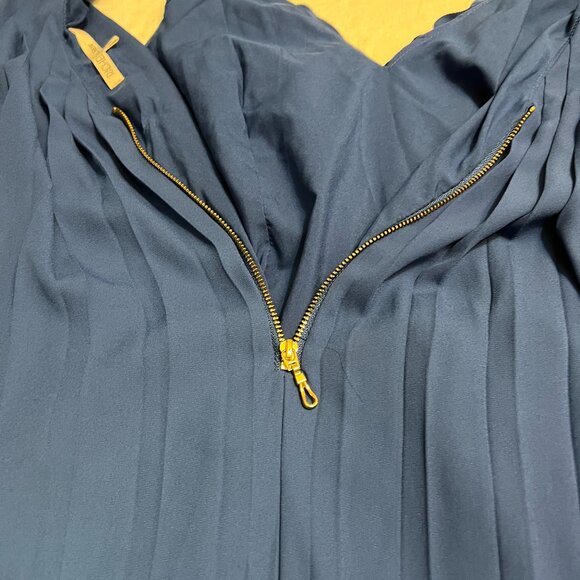 RACHEL Rachel Roy Blue Pleated High-Low Dress Size 6 Sleeveless Belted Lined - Picture 4 of 11